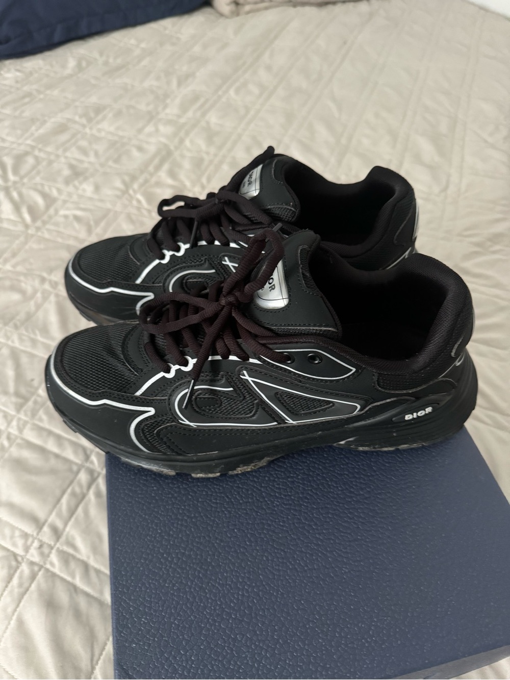 Dior Men's Black Sneakers with Silver Accents